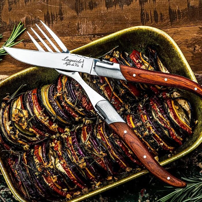 Набор вилок для стейка с футляром 6 предметов Rose Wood Luxury Line Laguiole