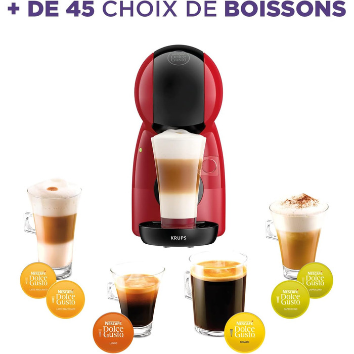 Капсульная кофемашина 0,8 л 1500 Вт, красная Nescafé Dolce Gusto Piccolo XS Krups