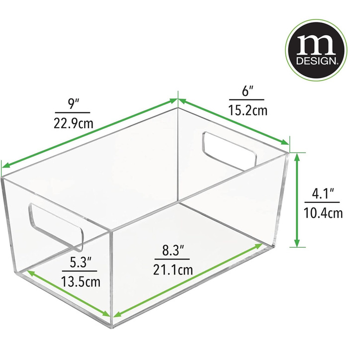 Набор органайзеров 2 предмета, 22,9 x 15,2 x 10,2 см, прозрачные mDesign