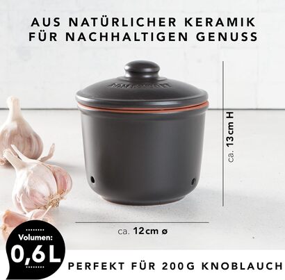 Горшок для чеснока 0,6 л Black Römertopf
