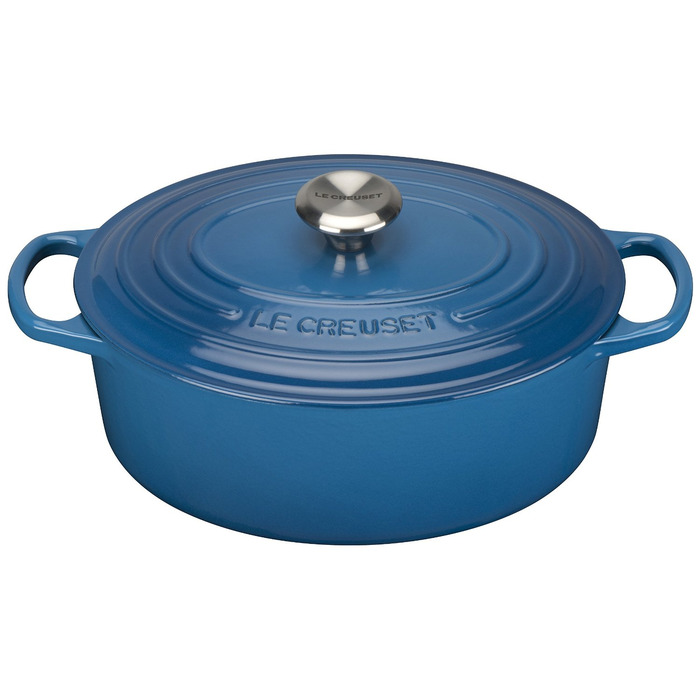 Гусятница / жаровня 29 см, синий марсель Le Creuset