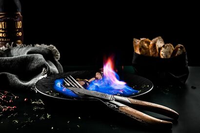 Набор вилок для стейка с футляром 6 предметов Oak Wood Luxury Line Laguiole