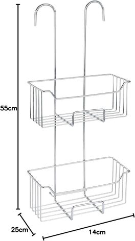 Полка 2-х ярусная для душа  25 x 55 x 14 см, глянцевая WENKO