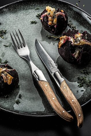 Набор вилок для стейка с футляром 6 предметов Oak Wood Luxury Line Laguiole