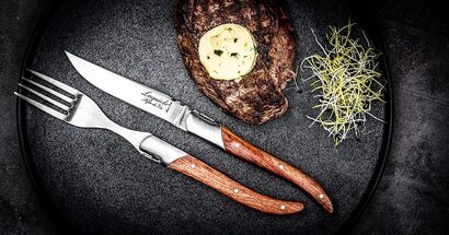 Набор ножей для стейка с футляром 6 предметов Rose Wood Luxury Line Laguiole